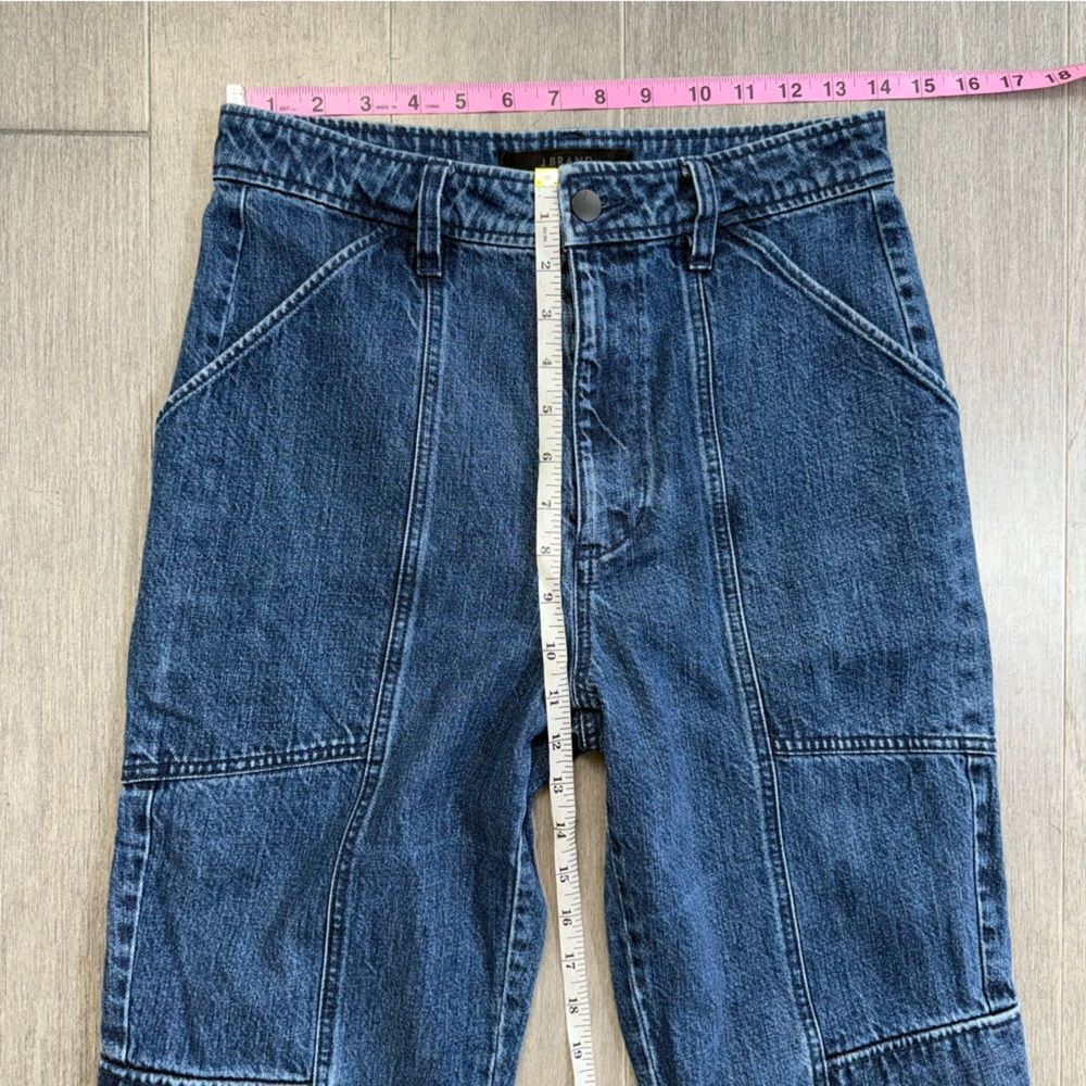 J BRAND Athena Cropped Paperbag Jeans Utility Cargo Blue Denim Pants Size 27 - Picture 13 of 15